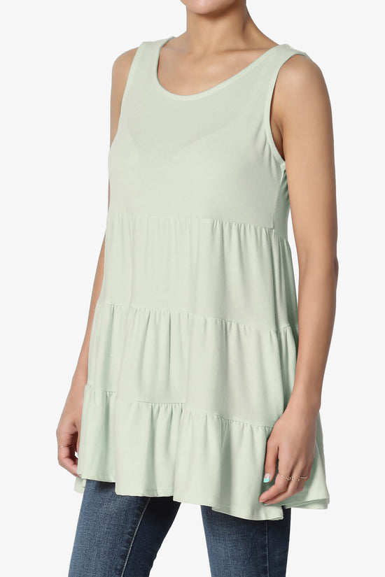 Maiika Sleeveless Tiered Ruffle Top LIGHT SAGE_3