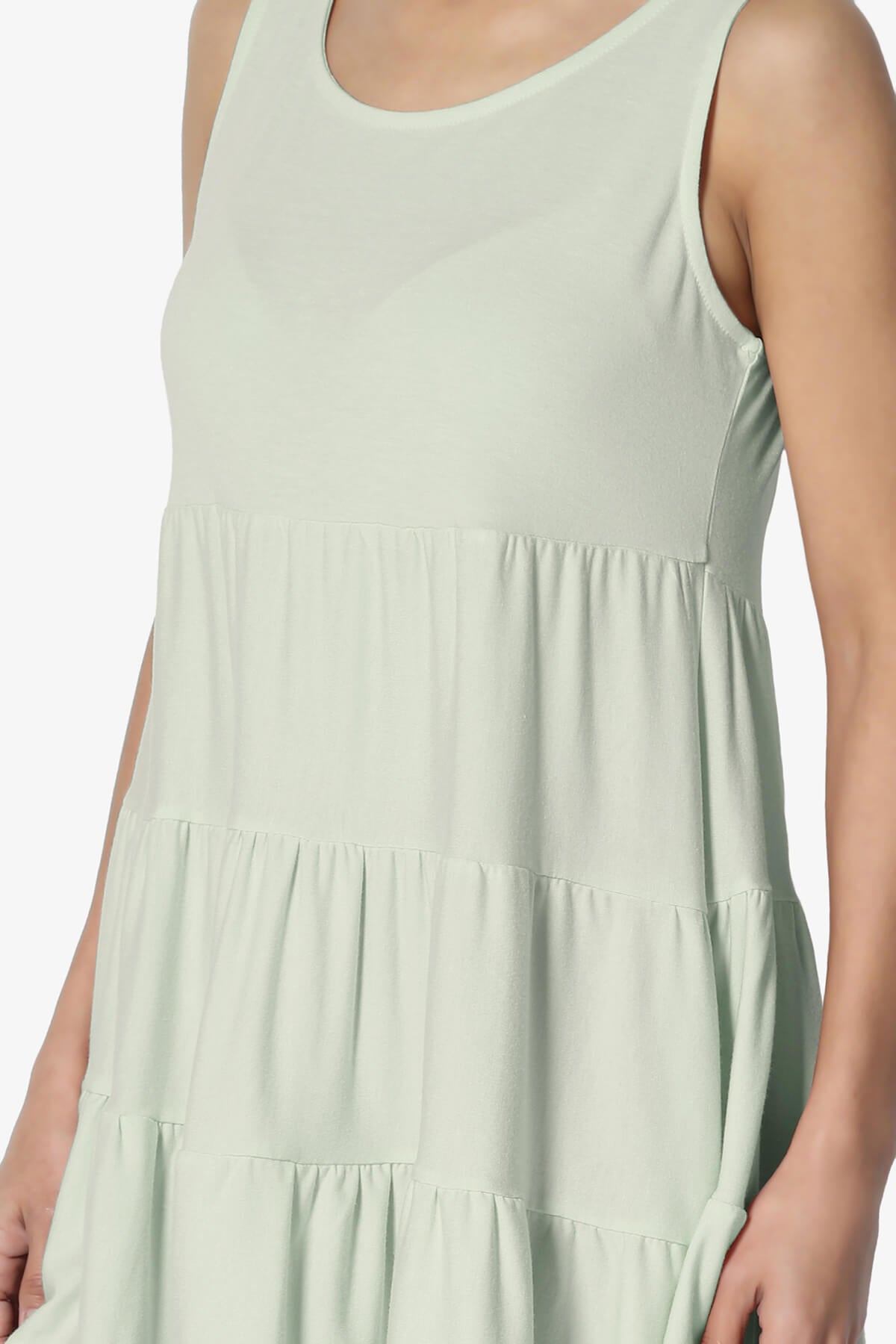 Maiika Sleeveless Tiered Ruffle Top LIGHT SAGE_5