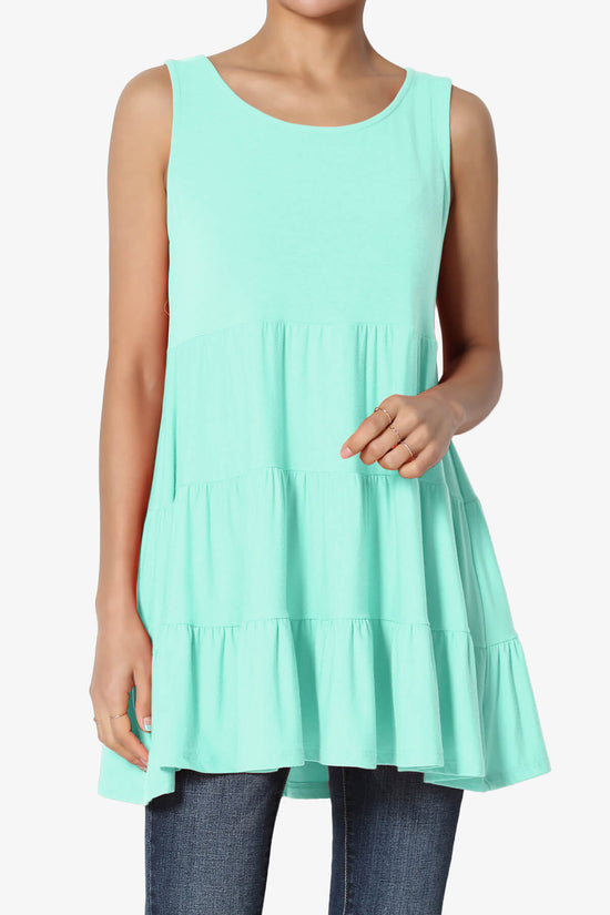 Maiika Sleeveless Tiered Ruffle Top MINT_1