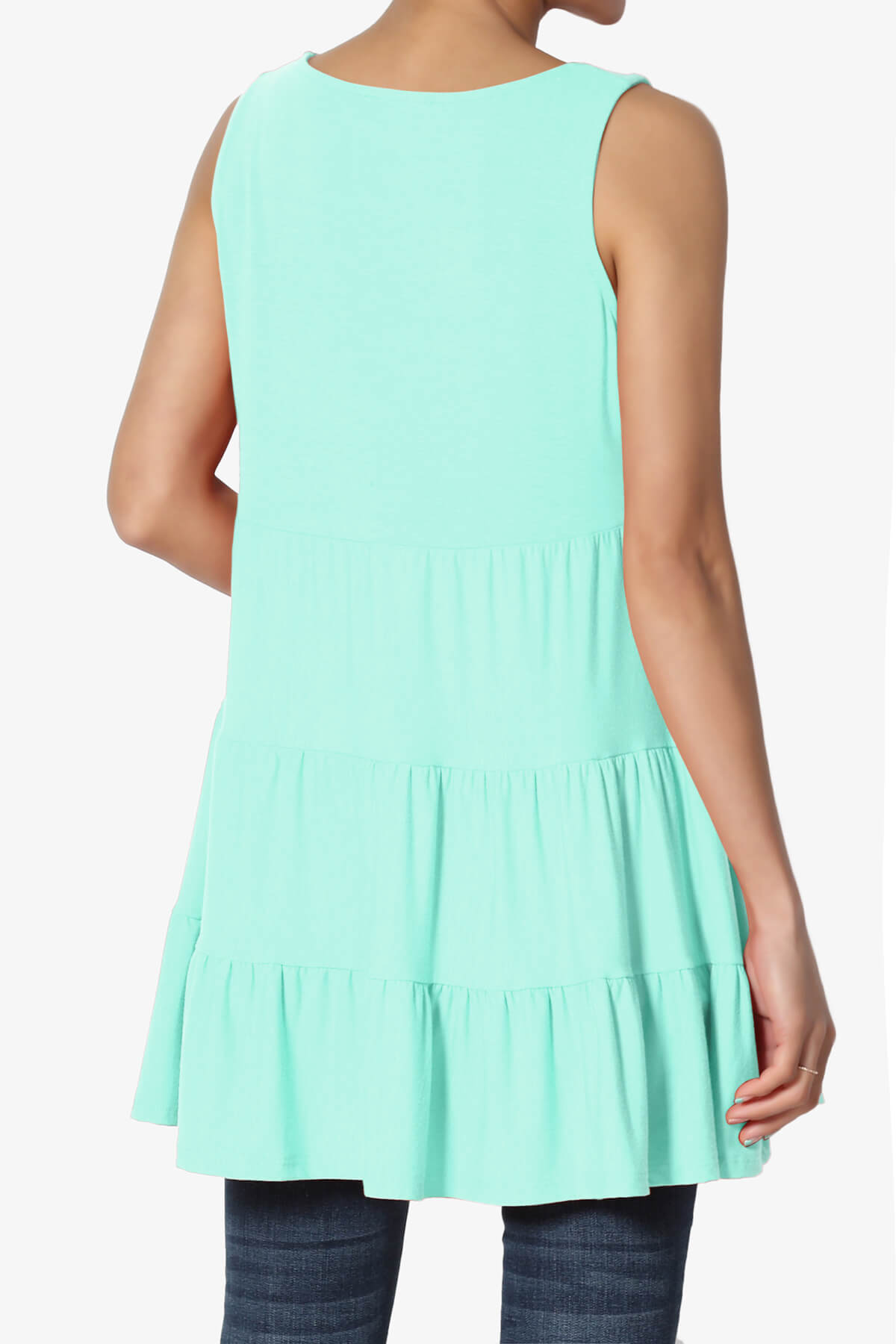 Maiika Sleeveless Tiered Ruffle Top MINT_2