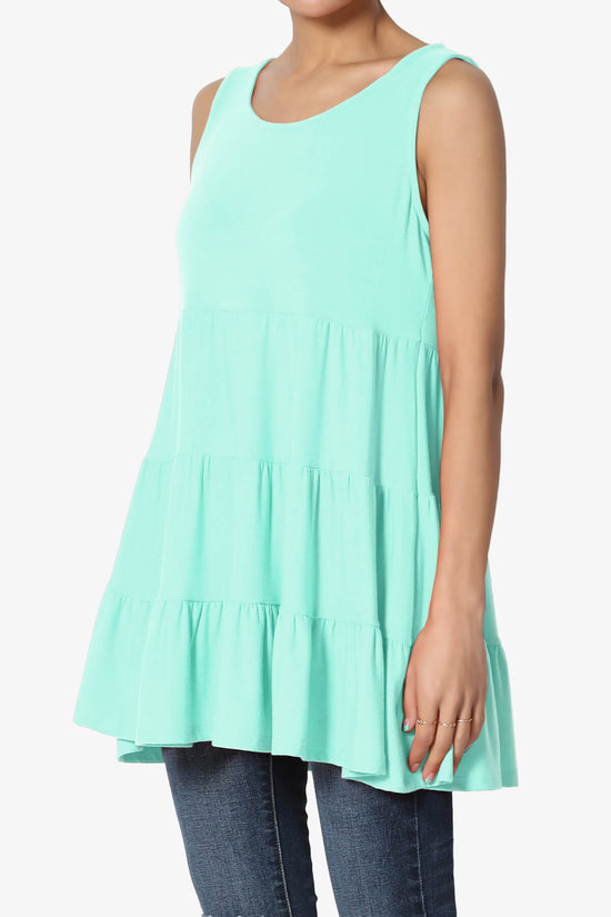 Maiika Sleeveless Tiered Ruffle Top MINT_3