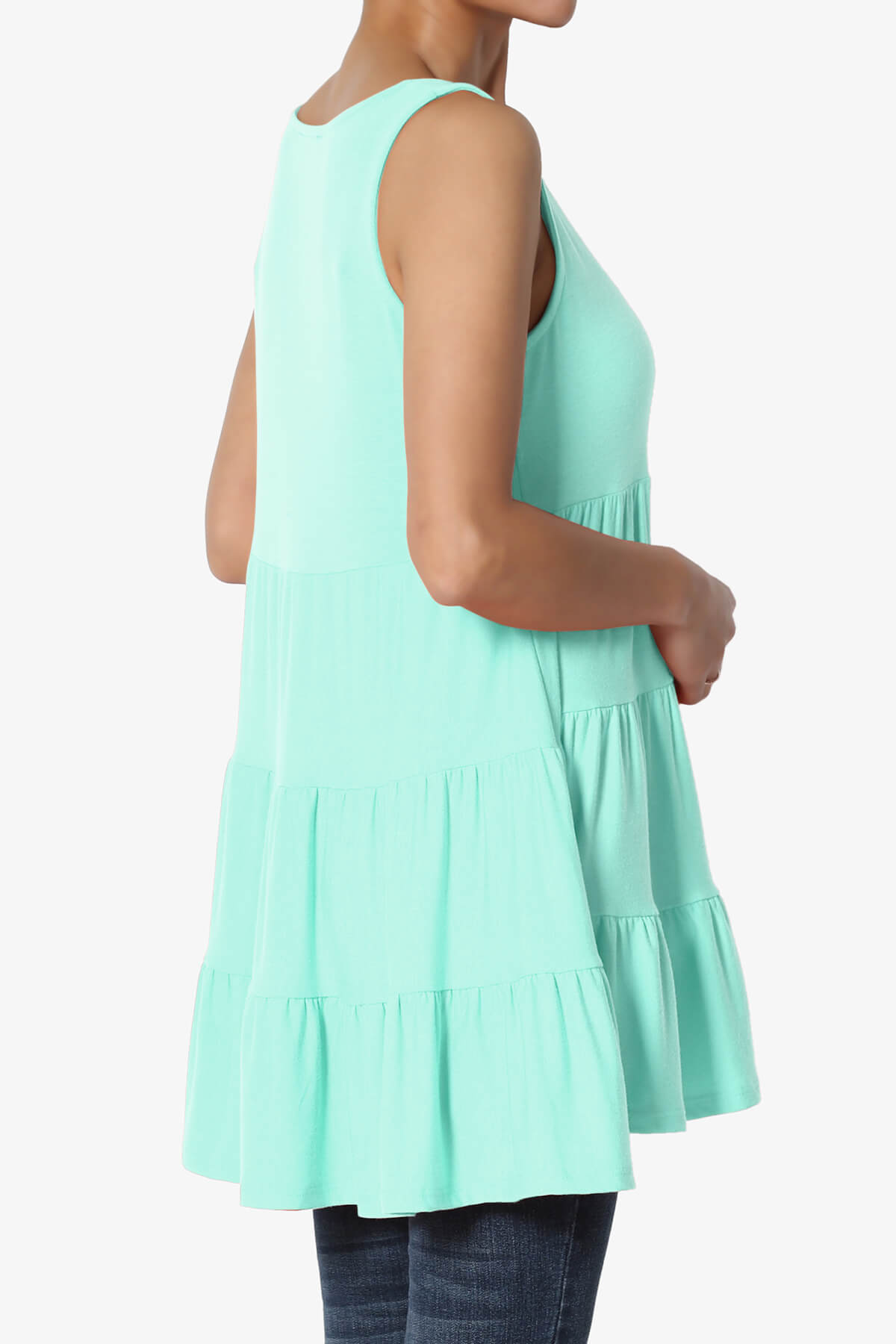 Maiika Sleeveless Tiered Ruffle Top MINT_4