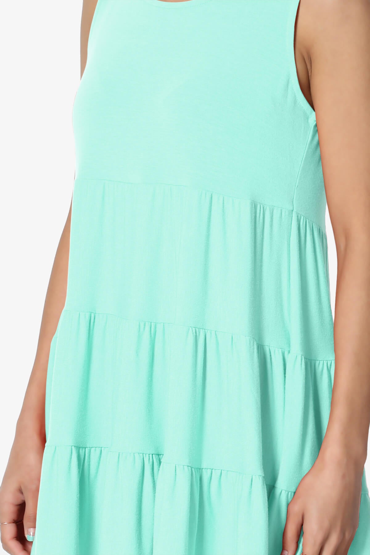 Maiika Sleeveless Tiered Ruffle Top MINT_5