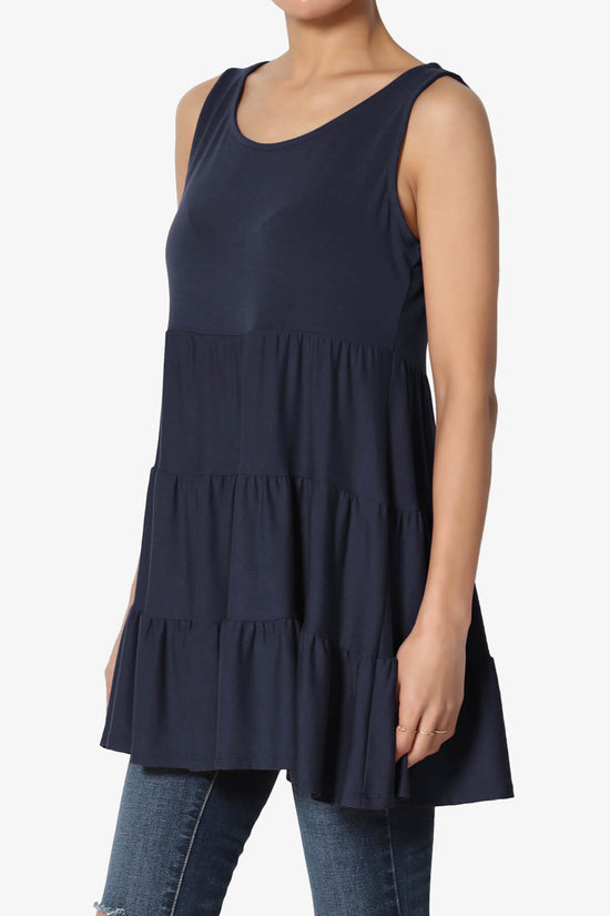 Maiika Sleeveless Tiered Ruffle Top NAVY_3