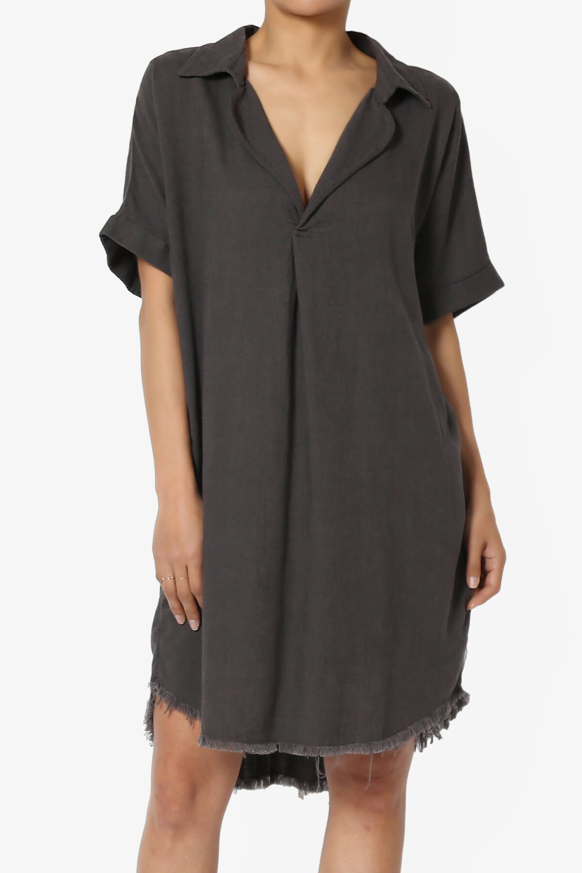 Mayven Linen Oversized Shirt Dress ASH GREY_1