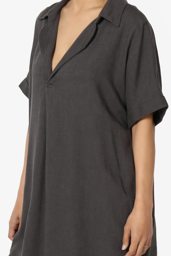 Mayven Linen Oversized Shirt Dress ASH GREY_5