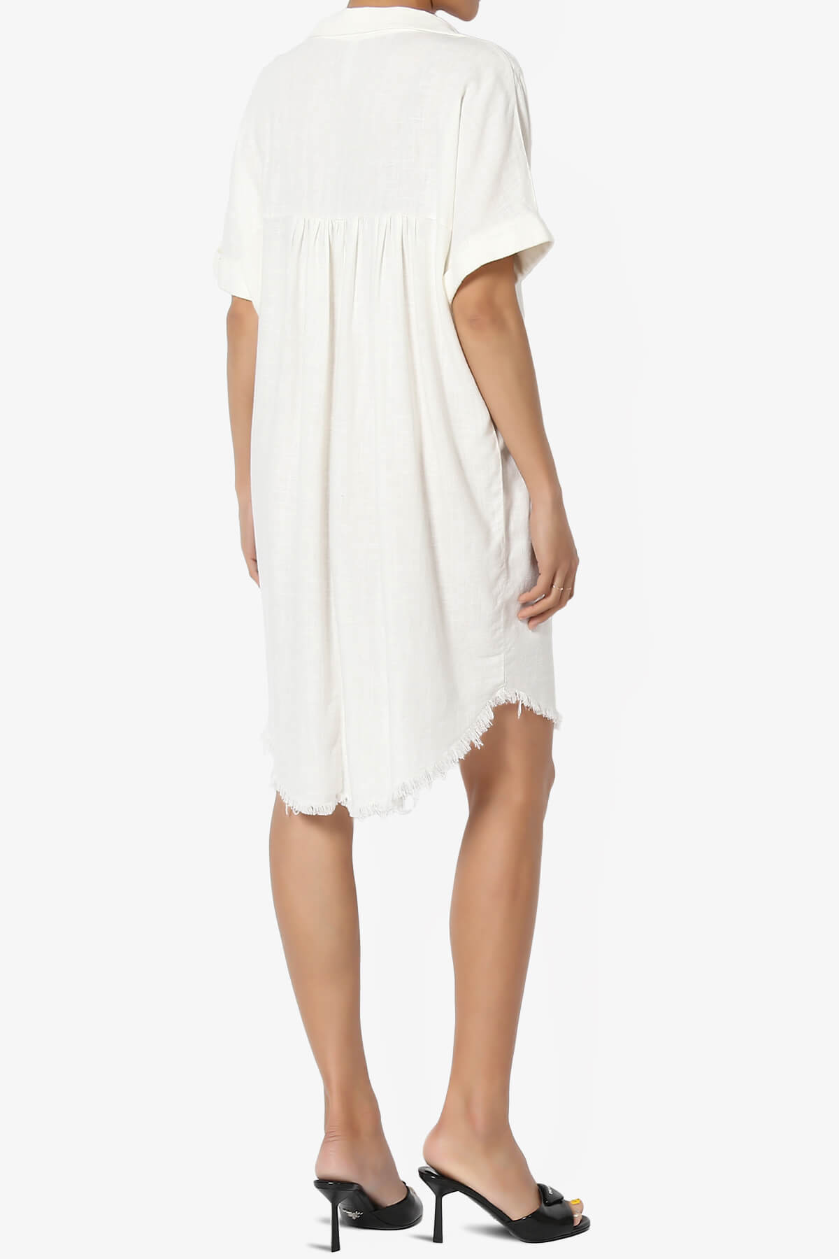 Mayven Linen Oversized Shirt Dress IVORY_4