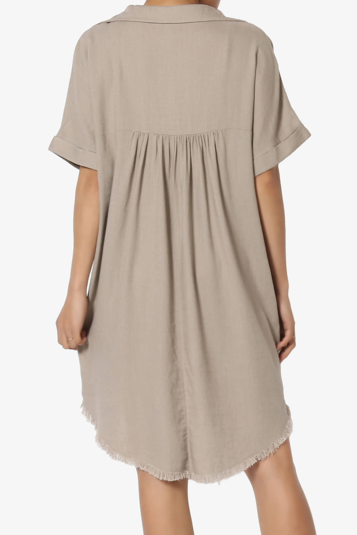 Mayven Linen Oversized Shirt Dress LIGHT MOCHA_2