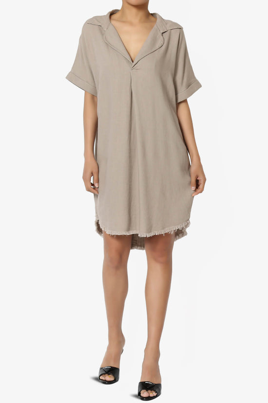 Mayven Linen Oversized Shirt Dress LIGHT MOCHA_6