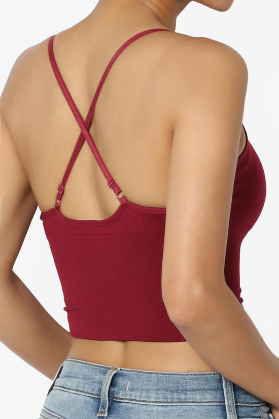 Melena Cross Back Triangle V-Neck Crop Cami BURGUNDY_5