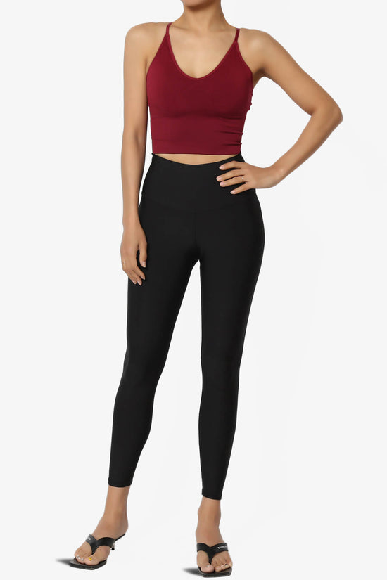 Melena Cross Back Triangle V-Neck Crop Cami BURGUNDY_6