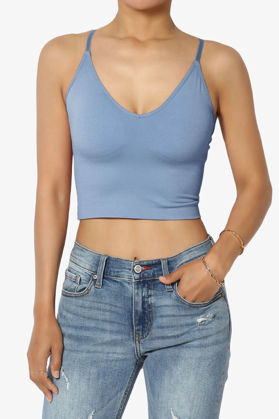 Melena Cross Back Triangle V-Neck Crop Cami DENIM_1