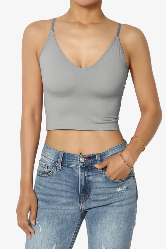 Melena Cross Back Triangle V-Neck Crop Cami LIGHT GREY_1
