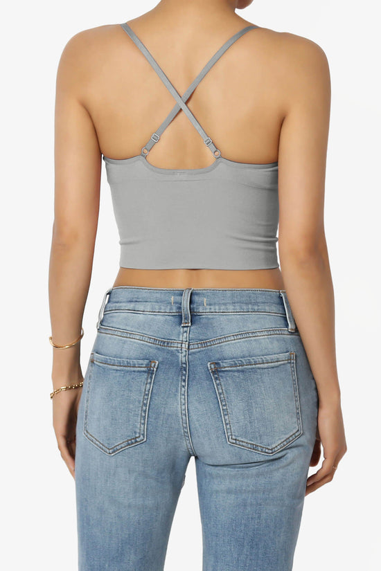 Melena Cross Back Triangle V-Neck Crop Cami LIGHT GREY_2