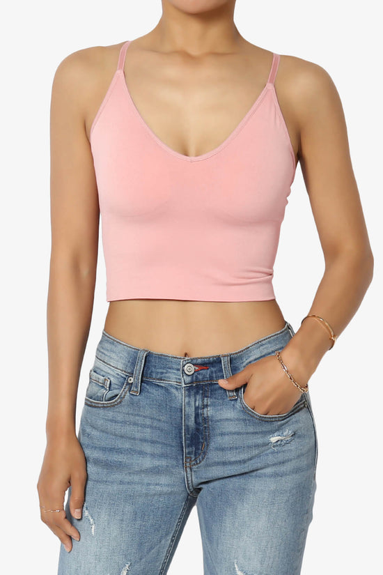 Melena Cross Back Triangle V-Neck Crop Cami LIGHT PINK_1