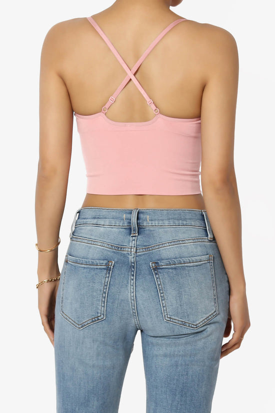Melena Cross Back Triangle V-Neck Crop Cami LIGHT PINK_2