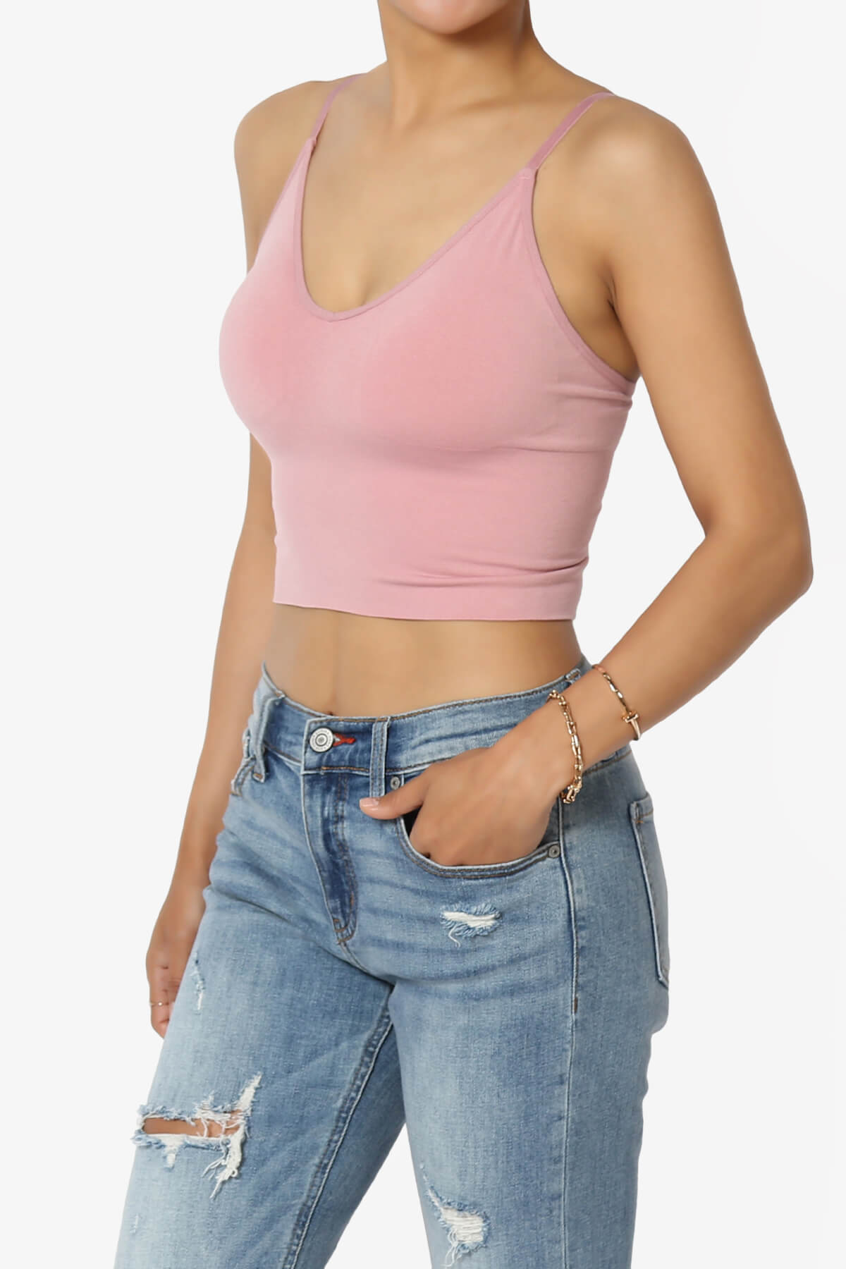 Melena Cross Back Triangle V-Neck Crop Cami MAUVE_3
