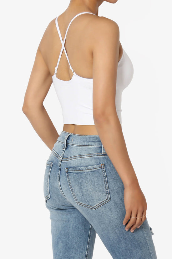 Melena Cross Back Triangle V-Neck Crop Cami WHITE_4