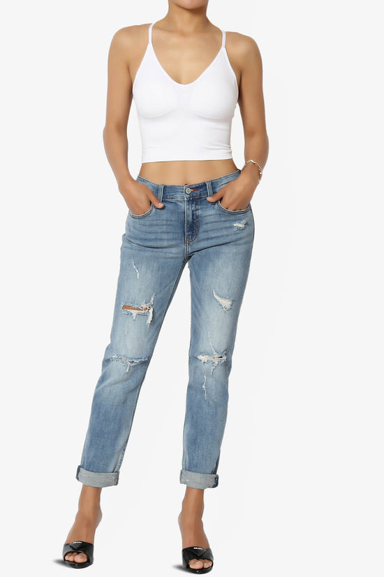 Melena Cross Back Triangle V-Neck Crop Cami WHITE_6