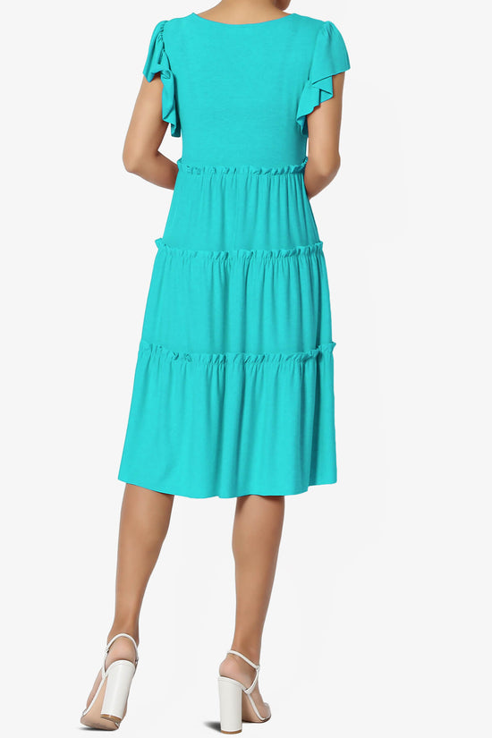 Minka Flutter Sleeve Tiered Ruffle Dress ICE BLUE_2