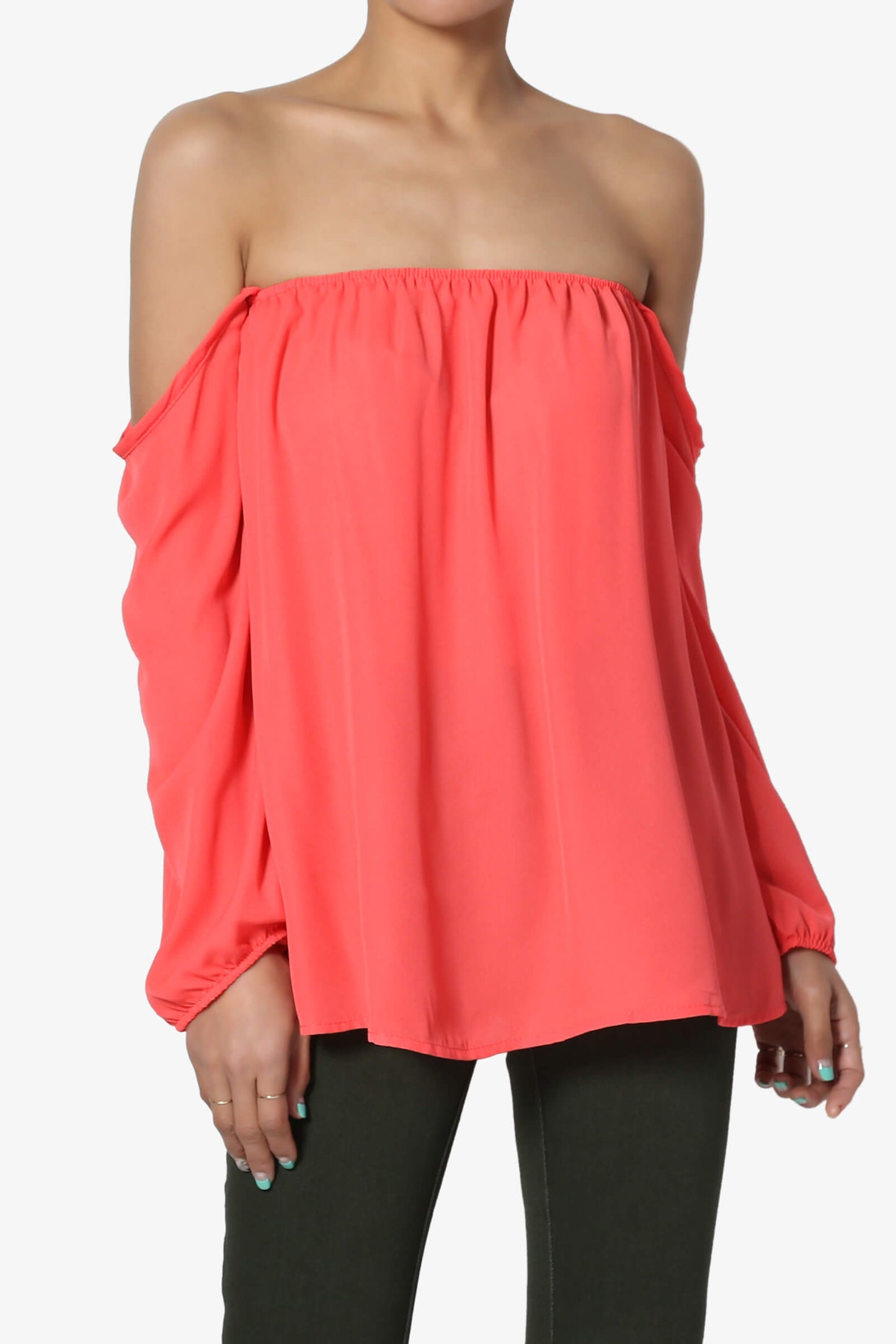 Bali Off Shoulder Blouse CORAL_1