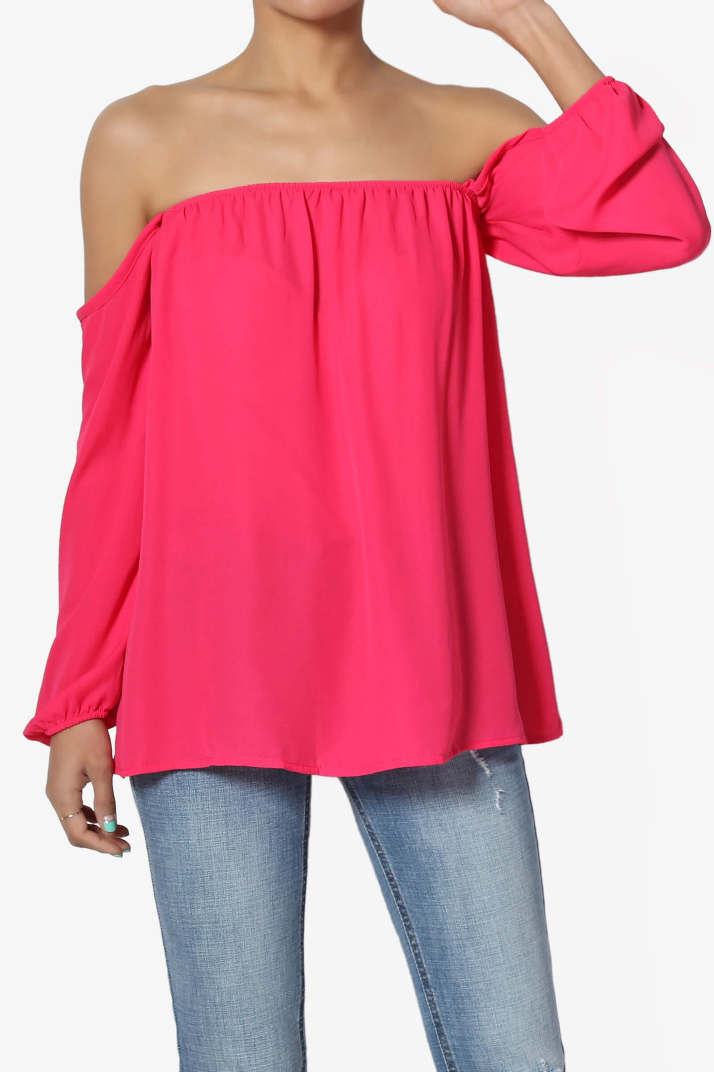 Bali Off Shoulder Blouse S. MAGENTA_1