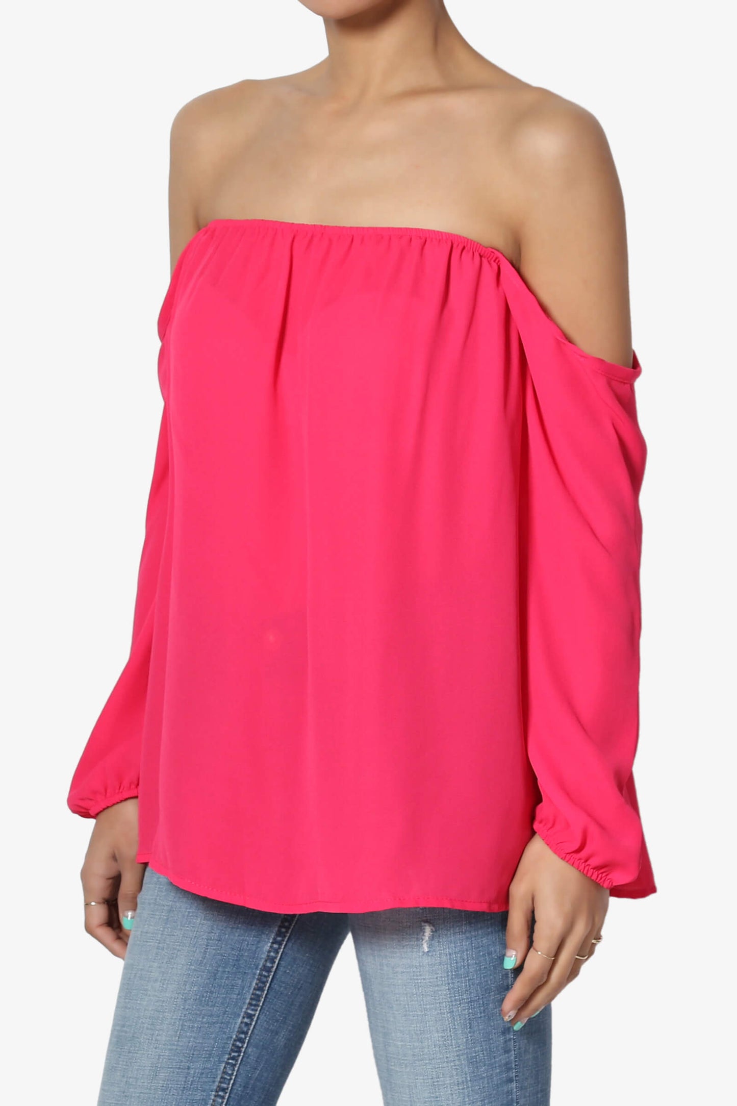 Bali Off Shoulder Blouse S. MAGENTA_3