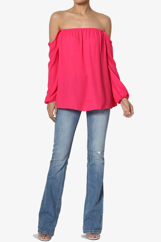 Bali Off Shoulder Blouse S. MAGENTA_6