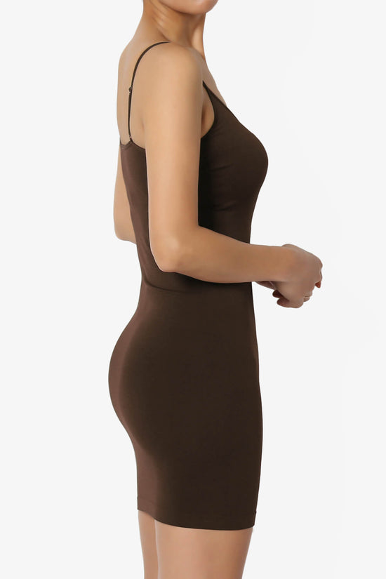 Olivarra Seamless Slip Dress BROWN_4