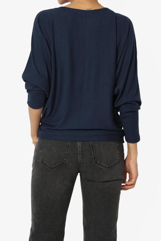 Pepper Dolman Sleeve Ribbed Top DARK NAVY_2