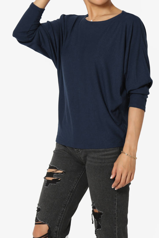 Pepper Dolman Sleeve Ribbed Top DARK NAVY_3
