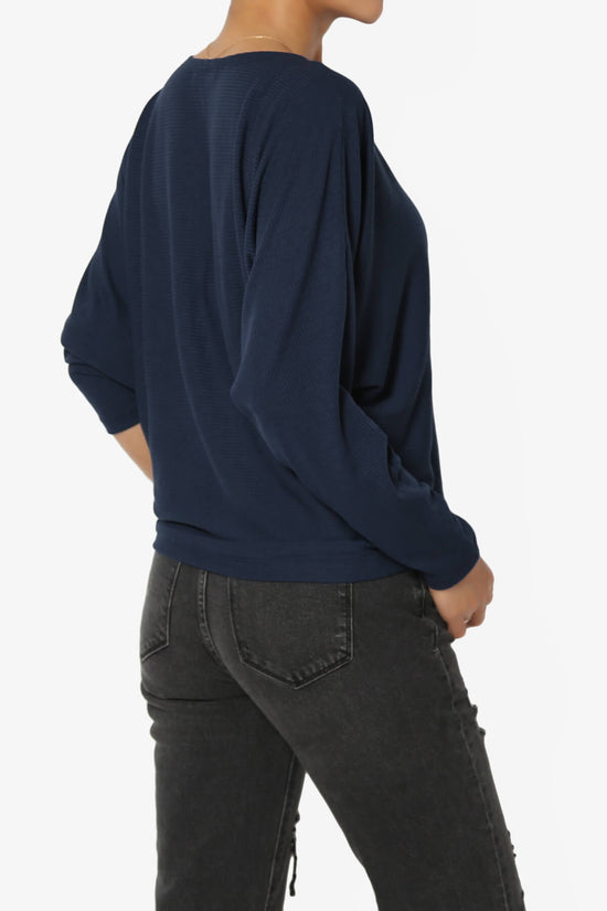 Pepper Dolman Sleeve Ribbed Top DARK NAVY_4