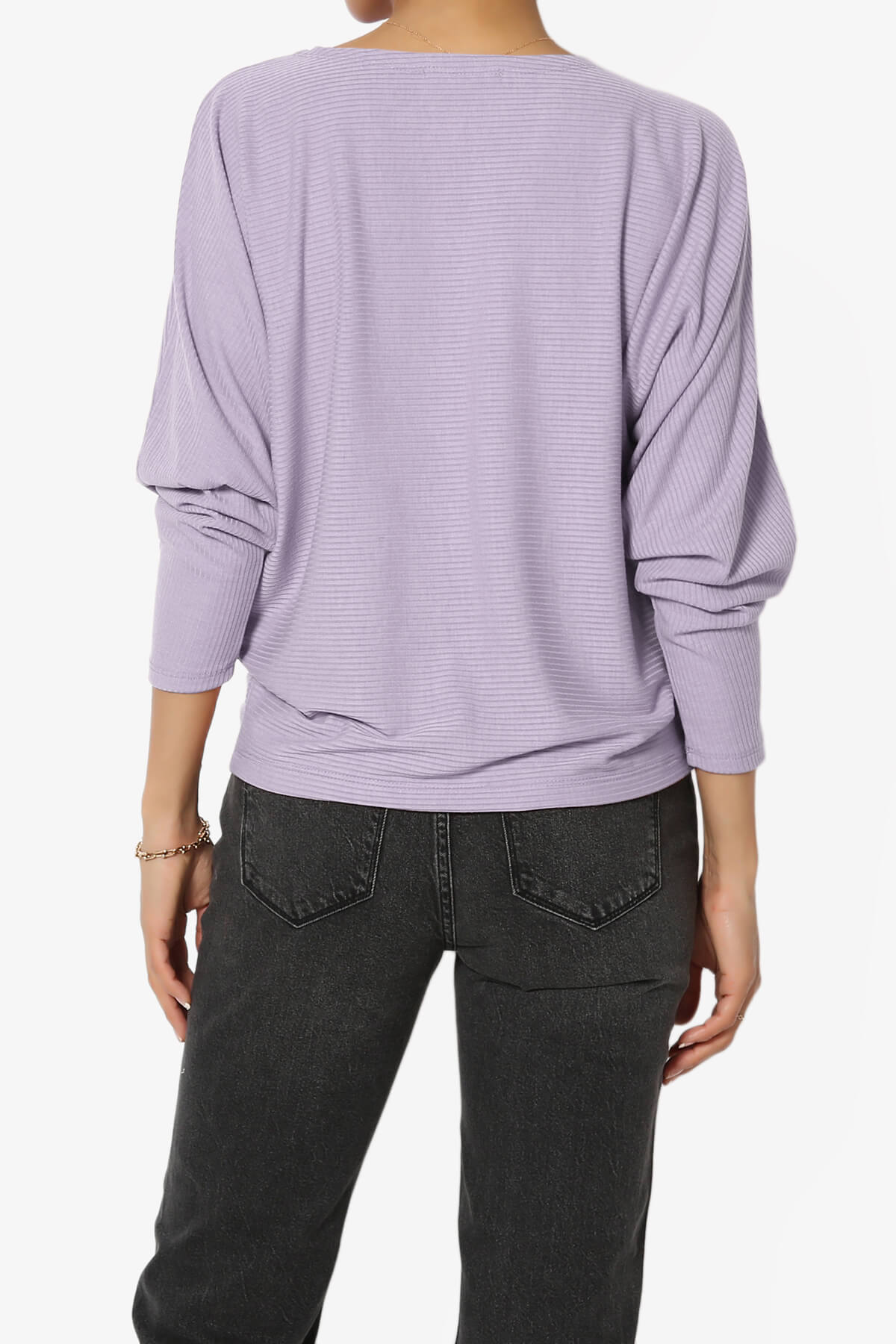 Pepper Dolman Sleeve Ribbed Top LAVENDER_2