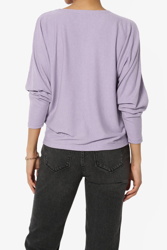 Pepper Dolman Sleeve Ribbed Top LAVENDER_2