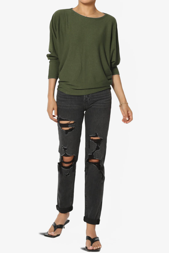 Pepper Dolman Sleeve Ribbed Top OLIVE_6