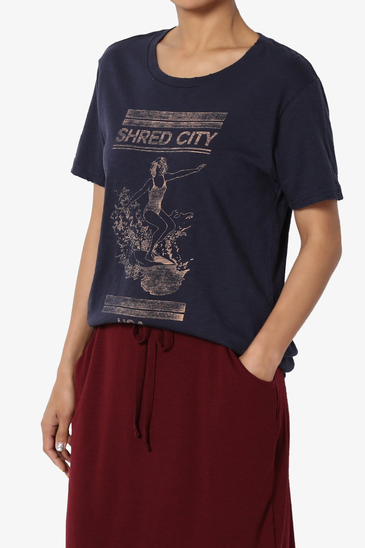 Korie Surf Print Short Sleeve Tee