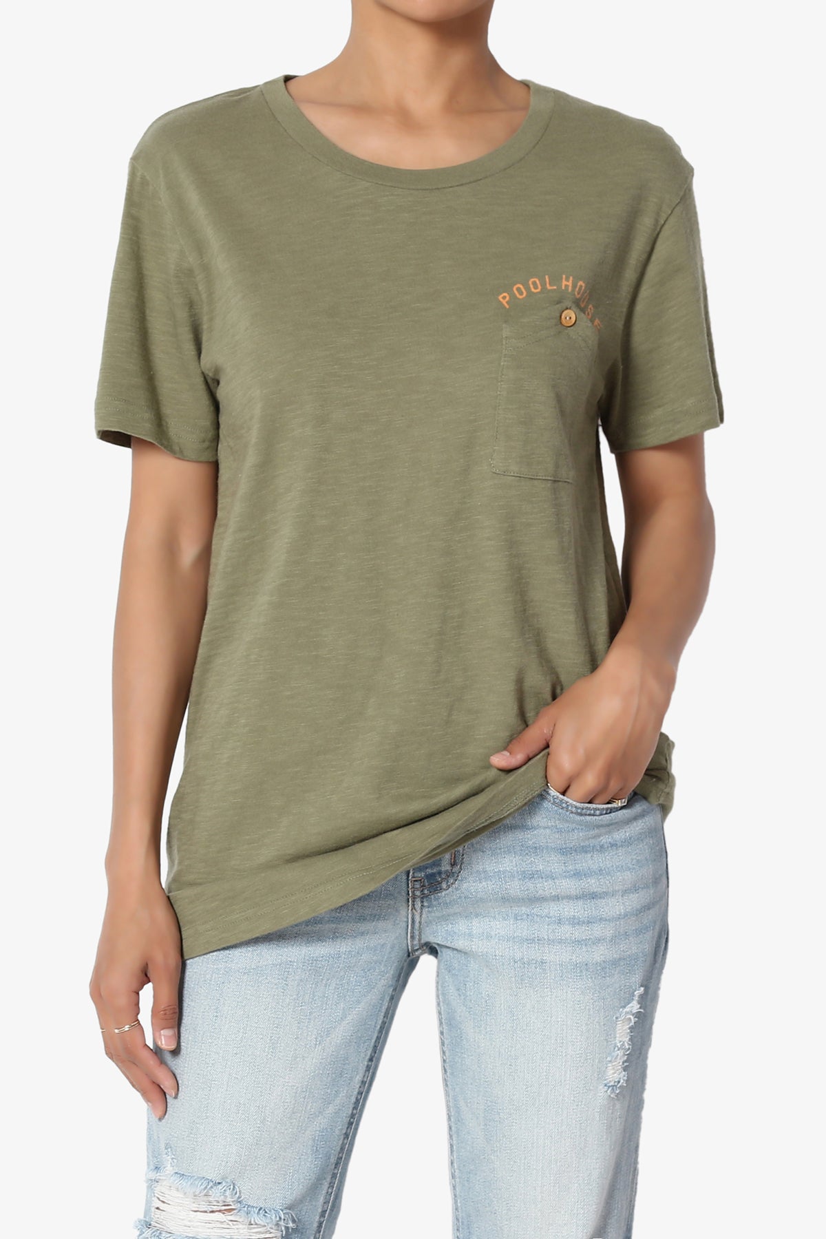 Lise Button Pocket Short Sleeve Tee