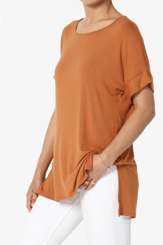 Poloma Modal Jersey Boat Neck Top ALMOND_3