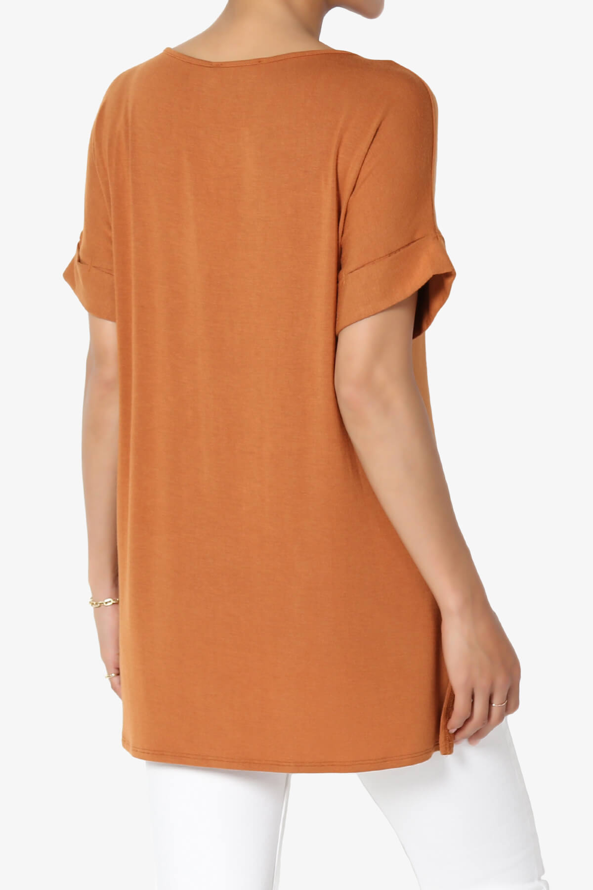 Poloma Modal Jersey Boat Neck Top ALMOND_4