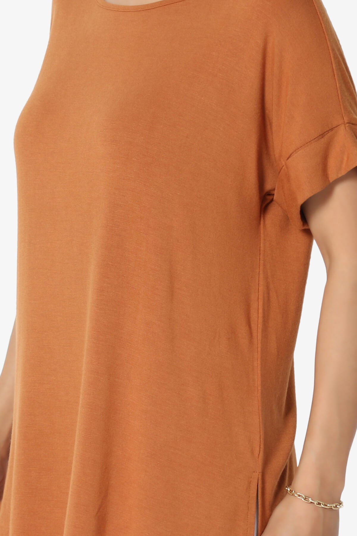 Poloma Modal Jersey Boat Neck Top ALMOND_5