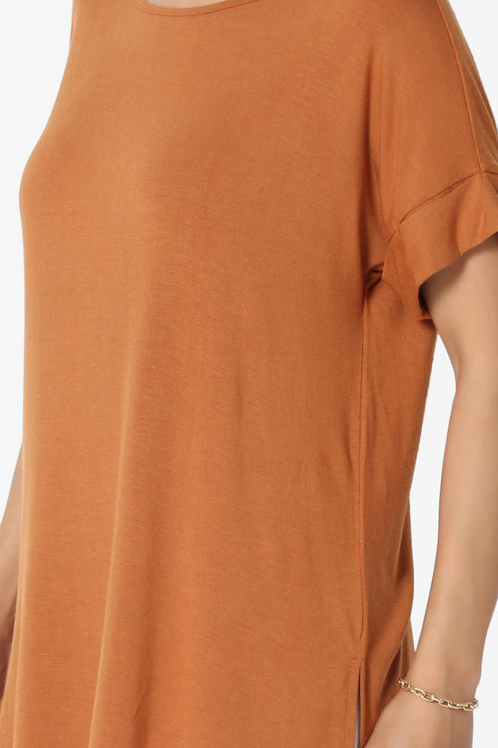 Poloma Modal Jersey Boat Neck Top ALMOND_5