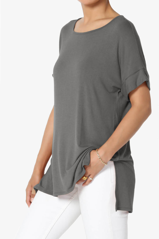 Poloma Modal Jersey Boat Neck Top ASH GREY_3