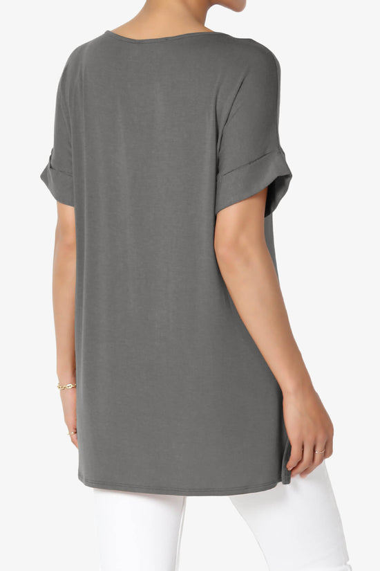 Poloma Modal Jersey Boat Neck Top ASH GREY_4