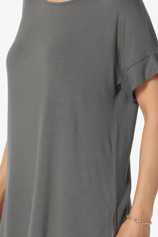 Poloma Modal Jersey Boat Neck Top ASH GREY_5