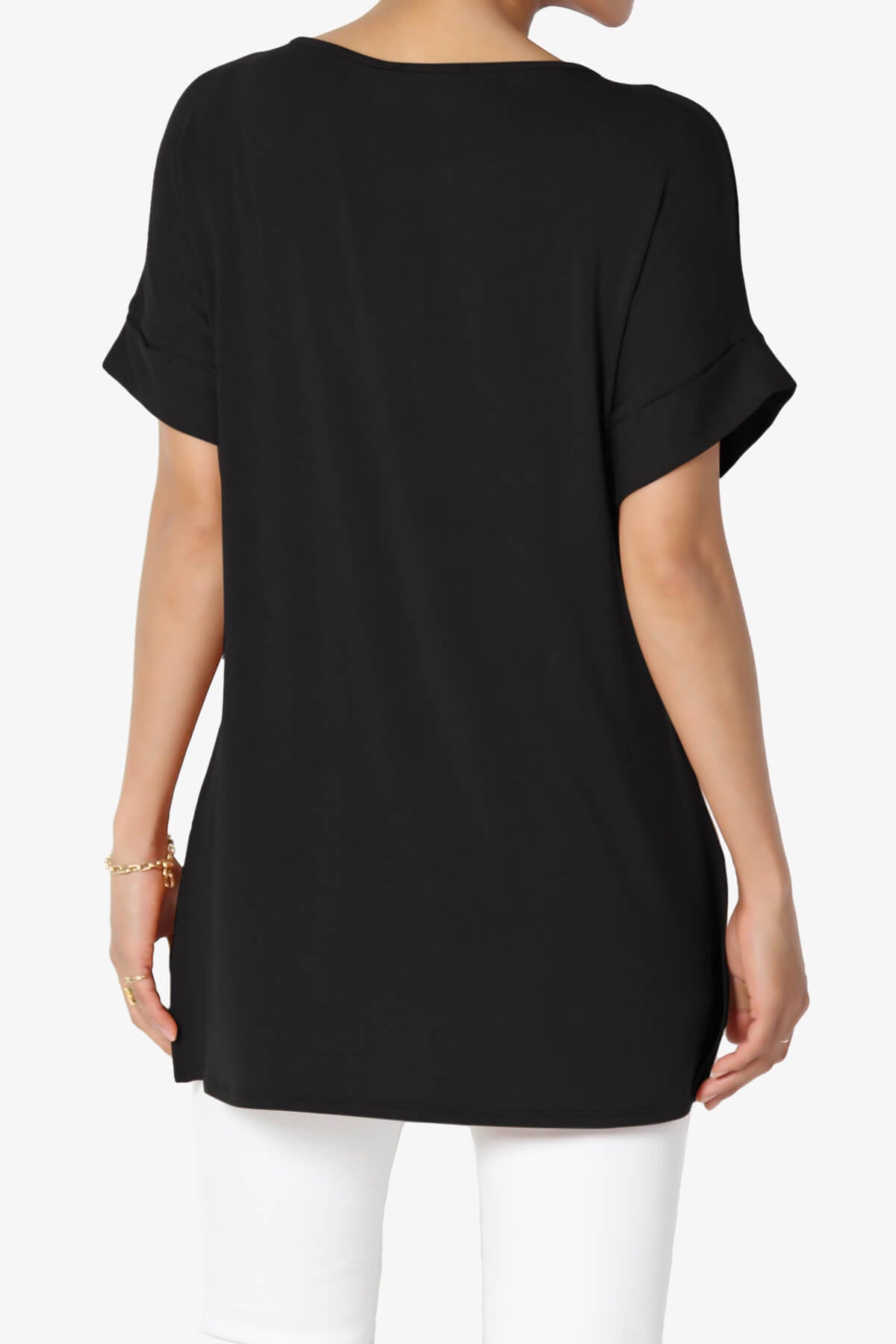 Poloma Modal Jersey Boat Neck Top BLACK_2
