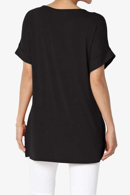 Poloma Modal Jersey Boat Neck Top BLACK_2