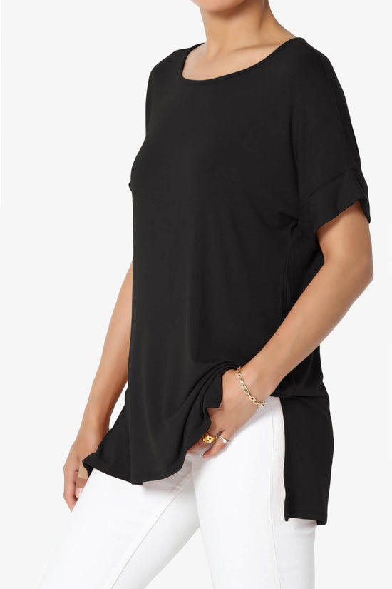 Poloma Modal Jersey Boat Neck Top BLACK_3