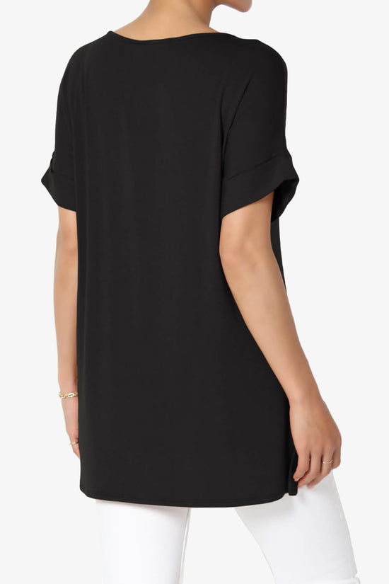 Poloma Modal Jersey Boat Neck Top BLACK_4