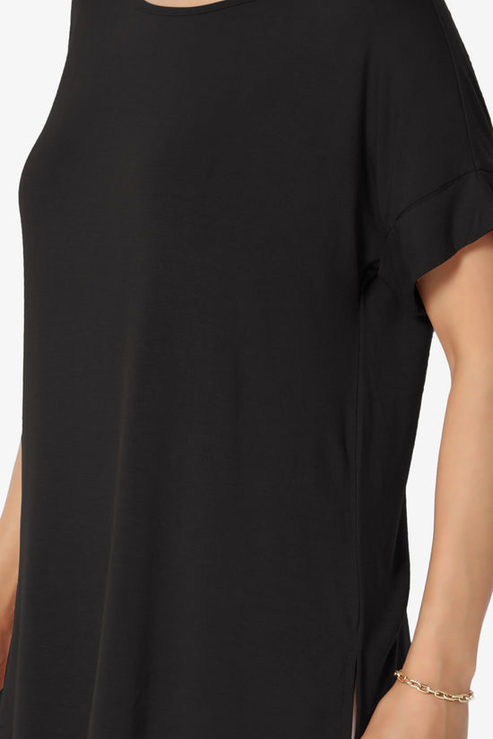Poloma Modal Jersey Boat Neck Top BLACK_5
