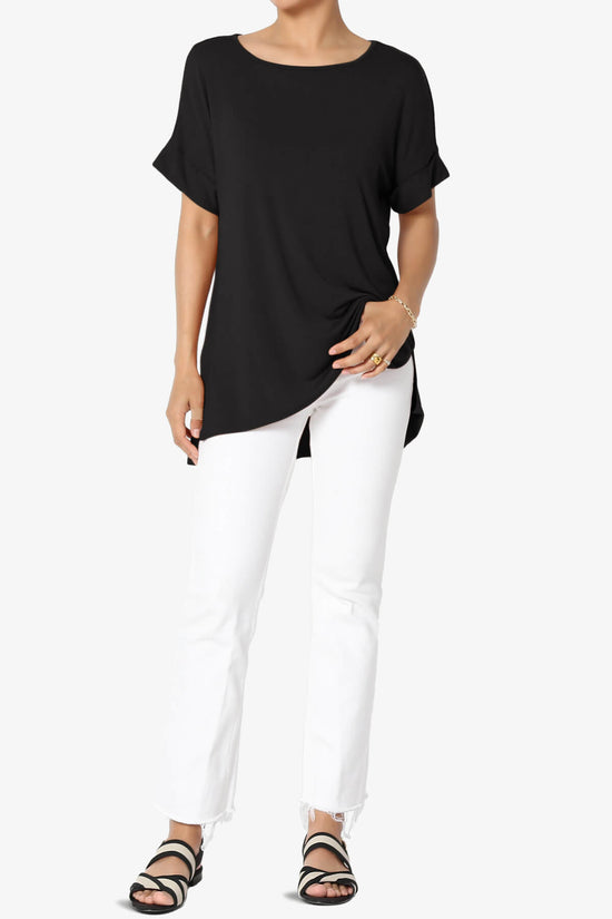 Poloma Modal Jersey Boat Neck Top BLACK_6